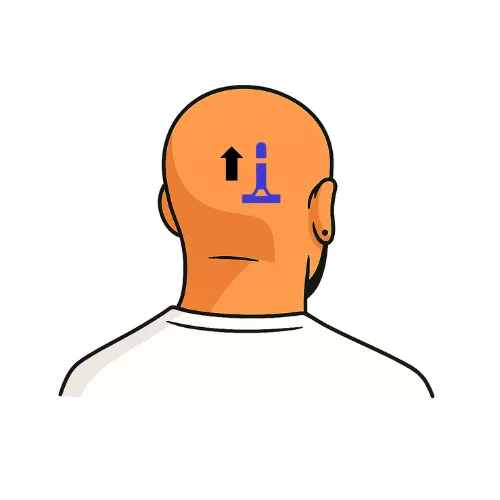 渋男の後頭部の逆剃り