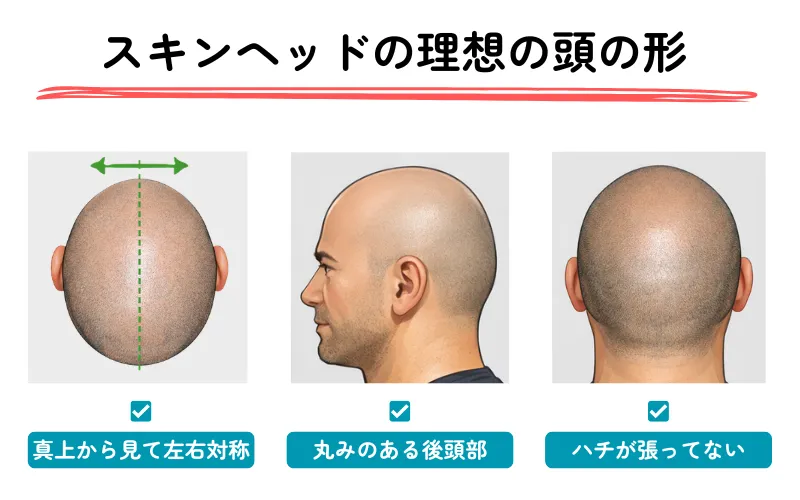 スキンヘッドの理想の頭の形